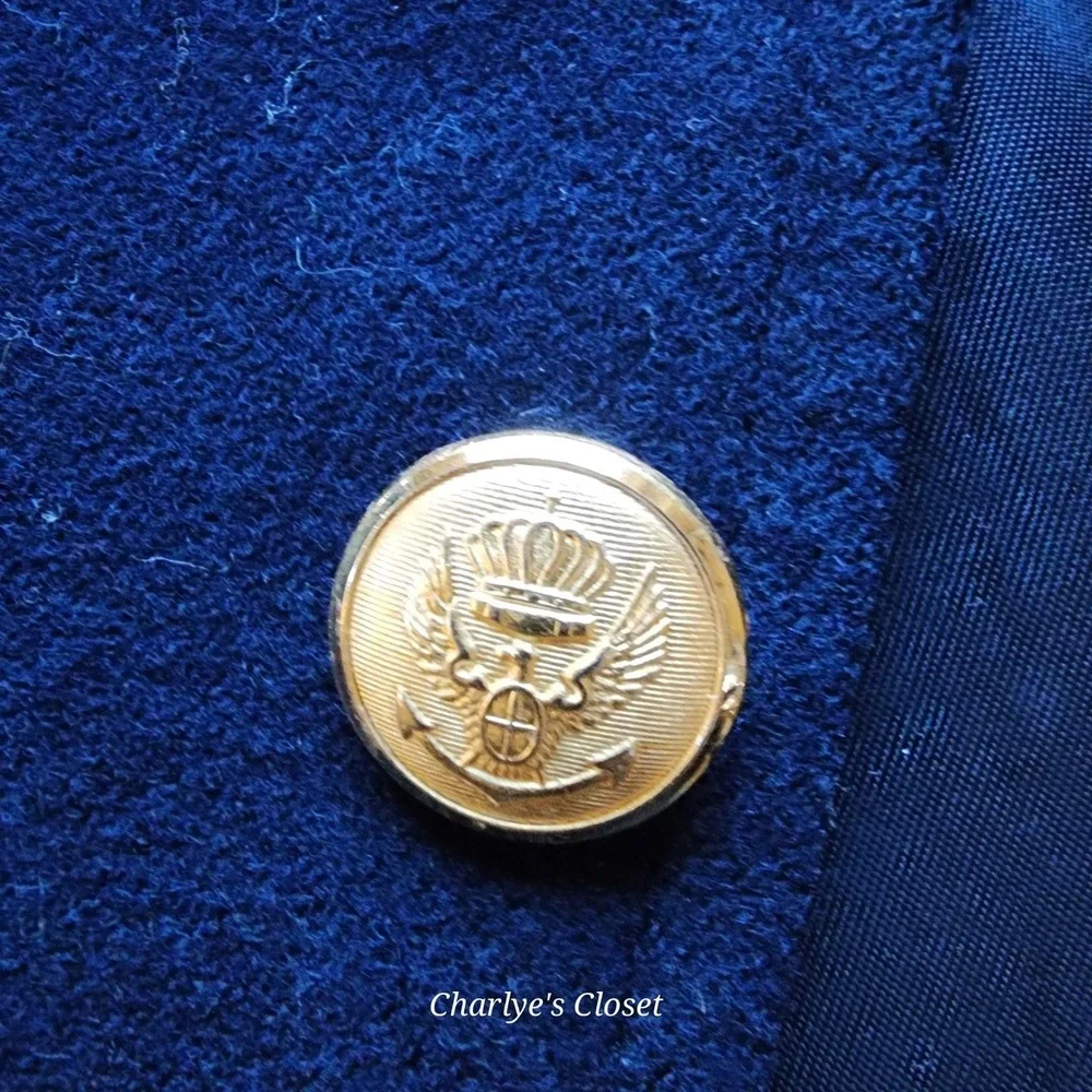 Vtg Marshall Fields & Co Chicago Stanley Blacker Heritage Navy‎ Wool Blazer 38R